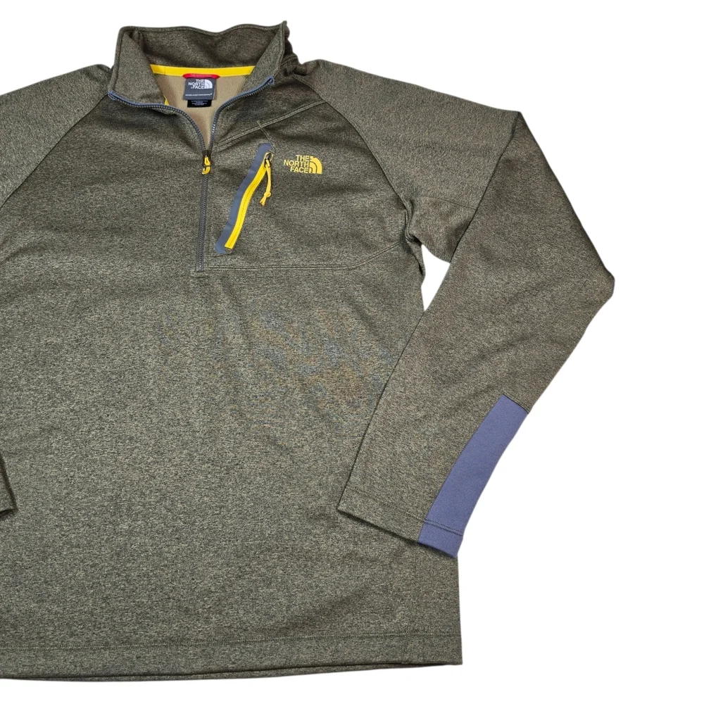 The North Face Men's Canyonlands‎ Fleece 1/2 Zip Pullover, Green/Yellow, Size L